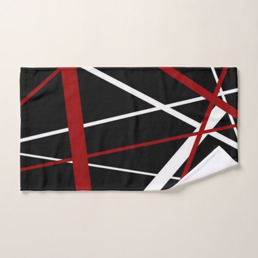 Naadloze Abstracte rode en witte lijnen op zwarte Bad Handdoek (Handdoek)