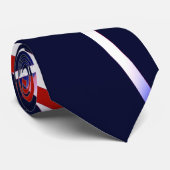 Naadloze Abstracte rode en witte strepen op een bl Stropdas (Opgerold)