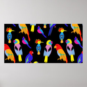  naadloze achtergrond met exotische tropische b poster