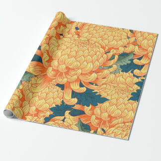 Naadloze achtergrond met gele bloemen Japans c Cadeaupapier