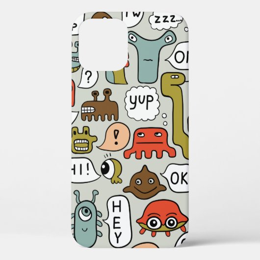naadloze achtergrond met monsters van schattige ca Case-Mate iPhone case (Achterkant)