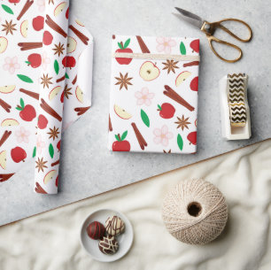 Naadloze appels en kaneel Herfst Thanksgiving Cadeaupapier