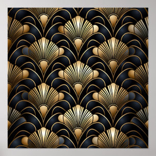 Naadloze art deco achtergrond poster