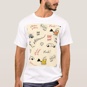 Naadloze autotekeningen: Kinder beddenlaken T-shirt