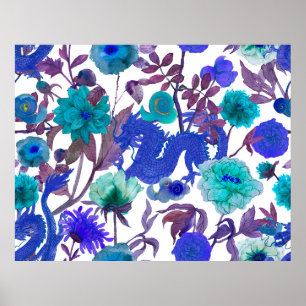  naadloze aziatische traditionele patronen. Japan Poster