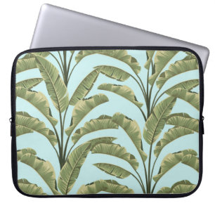 Naadloze bananenbladeren. tropisch patroon b laptop sleeve