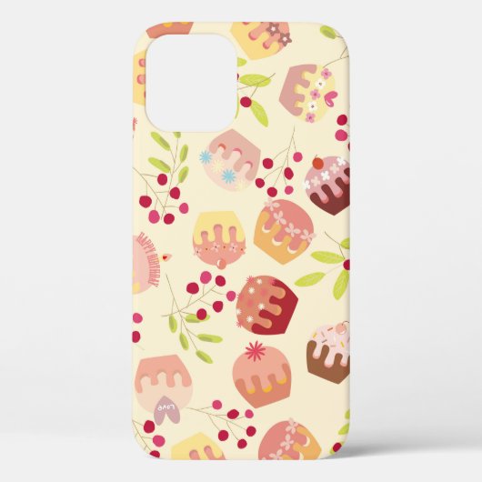 naadloze bekertaart illustratie Case-Mate iPhone case (Achterkant)