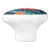 Naadloze bloemdocument patroon Ceramische Knob Keramische Knop (Zijkant)