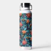 Naadloze bloemdocument patroon Waterfles (Achterkant)