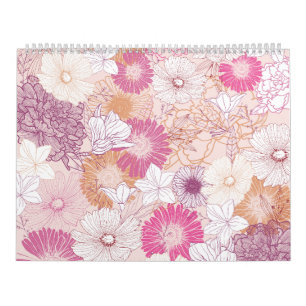 Naadloze bloemen kalender