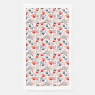 Naadloze bloemen met rode, blauwe en witte bloemen servet