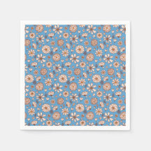 Naadloze Bloemen patroon blauw