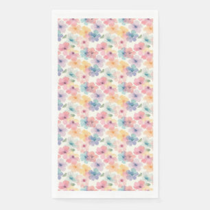 Naadloze bloemenprint in roze, geel en blauw voor servet