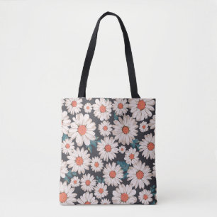 Naadloze bloesem Daisy Flower Pattern Draagtas