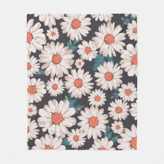 Naadloze bloesem Daisy Flower Pattern Fleece Deken