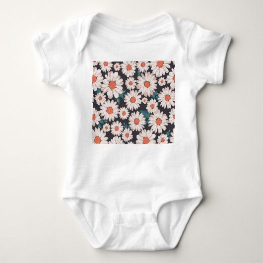 Naadloze bloesem Daisy Flower Pattern Romper (Voorkant)