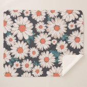 Naadloze bloesem Daisy Flower Pattern Sherpa Deken (Voorkant (horizontaal))