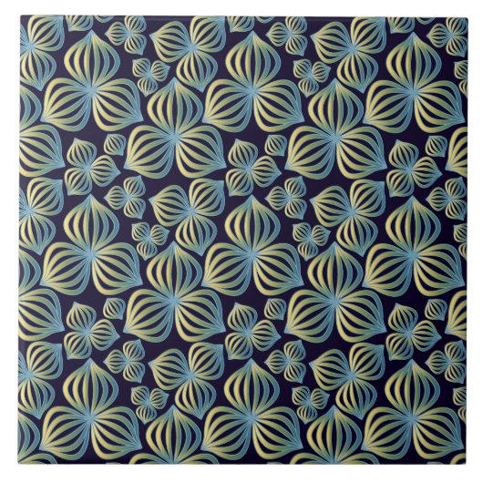 Naadloze Blue Gold Abstract Pattern keramische Teg Tegeltje (Voorkant)