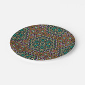 Naadloze borduurstamethno papieren bordje (Gekanteld)