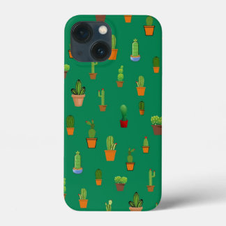 Naadloze cactus Patroon, vormen en patronen iPhone 13 Mini Hoesje