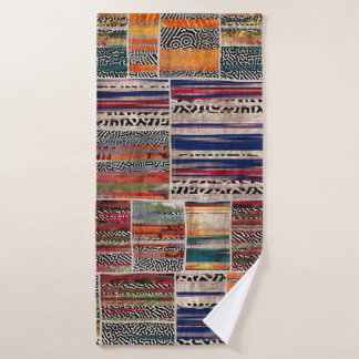 Naadloze collage van patchwork, mix het quilpatroo badhanddoek