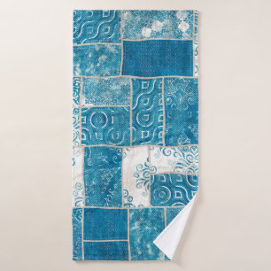 Naadloze collage van patchwork, mix het quilpatroo badhanddoek