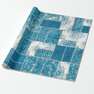 Naadloze collage van patchwork, mix het quilpatroo cadeaupapier