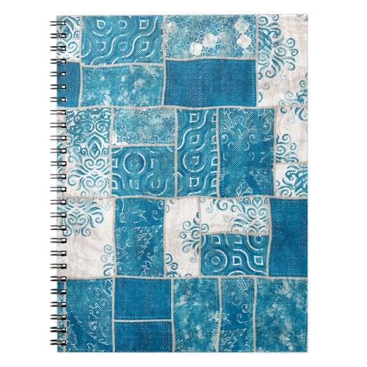 Naadloze collage van patchwork, mix het quilpatroo notitieboek (Voorkant)