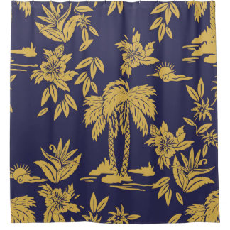 Naadloze design met Hawaii, trop Douchegordijn