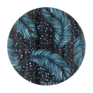 Naadloze donkere veren textuur, abstract . snijplank