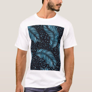 Naadloze donkere veren textuur, abstract . t-shirt