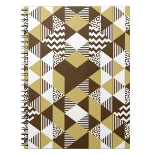 Naadloze driehoek: geometrische gouden mode. notitieboek