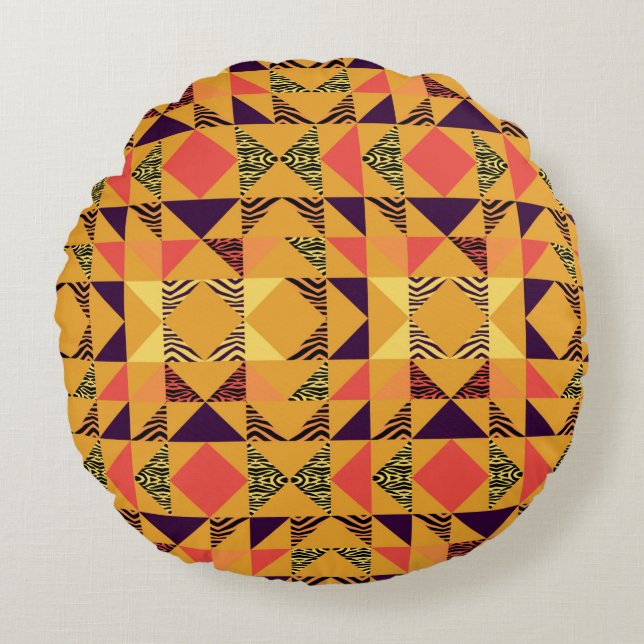 Naadloze driehoekspatroon abstracte achtergrond me rond kussen (Voorkant)