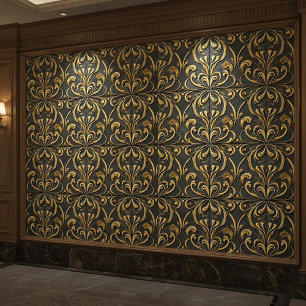 Naadloze Elegante Gouden Stroom Luxe Tegeldesign Tegeltje