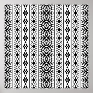 Naadloze Etnisch patroonvormig design, ideale keuz Poster