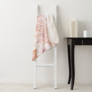 Naadloze Floral Sherpa Deken