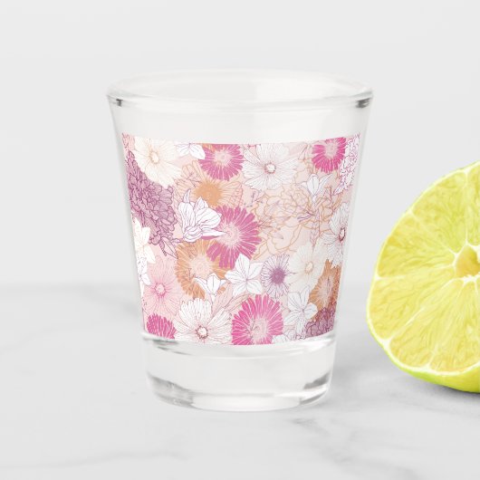 Naadloze Floral Shot Glas (Voorkant)