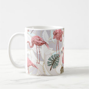 Naadloze florale achtergrond met fl koffiemok