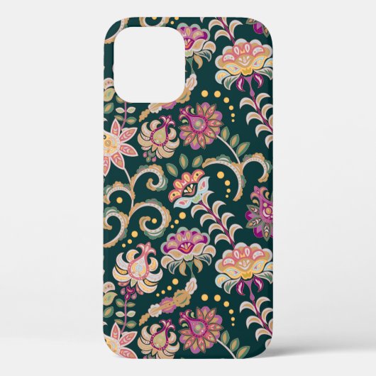 Naadloze florale achtergrond. Roze bloemen en blad Case-Mate iPhone Case (Achterkant)
