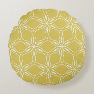 Naadloze florale geometrische patronen. Textielvin Rond Kussen