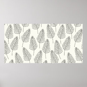 Naadloze florale natuurlijke abstracte  geometrie poster