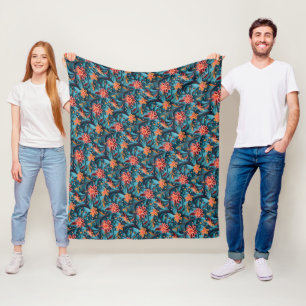 Naadloze florale papieren patroon Vleekzak Fleece Deken