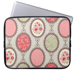 Naadloze florale patronen van Patchwork. Vintage Laptop Sleeve