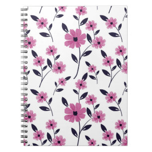 Naadloze florale Patroonachtergrond, met de hand g Notitieboek