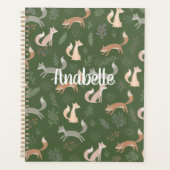 Naadloze fox Winter Branches en Leaves Pattern Planner (Voorkant)