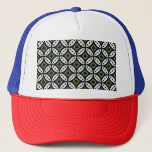 Naadloze geometrische bloemen: kleurrijk patroon. trucker pet