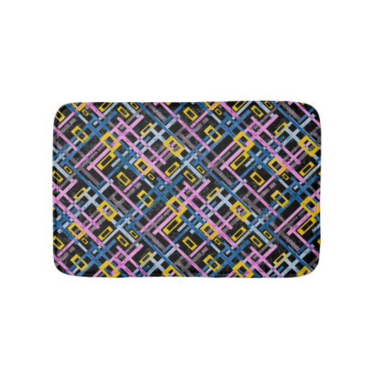 Naadloze geometrische heldere kleuren, rechthoekig badmat (Voorkant)