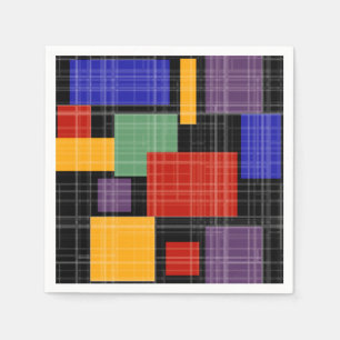 Naadloze gevarieerde vlakke geometrische vierkantj servet