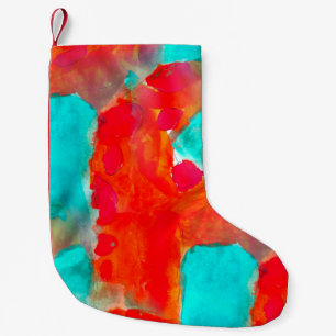 Naadloze giraffe, blauw, oranje waterverf kunstena kleine kerstsok