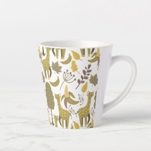 Naadloze Giraffe gele witte achtergrond Latte Mok